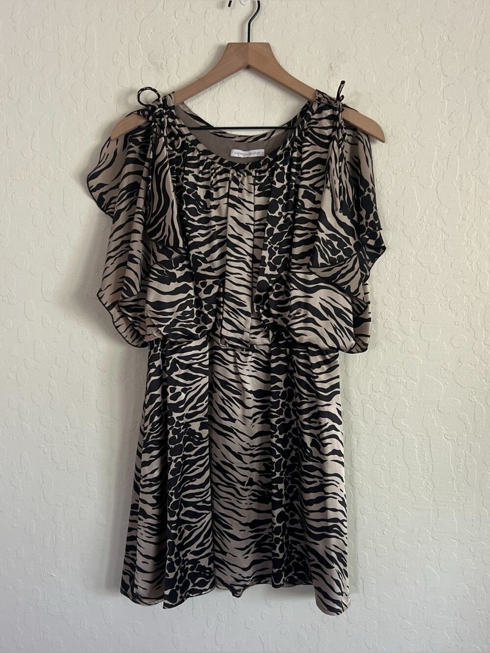 Anthropologie Corey Lynn Calter 100% Silk Mixed Animal Print Mini Dress Medium